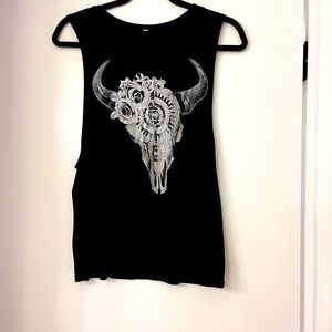 Cow skull tank top